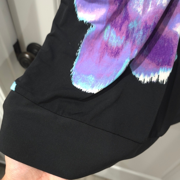 INC International Concepts Black Purple Turquoise Floral Dress, Fairycore, M - Picture 9 of 10